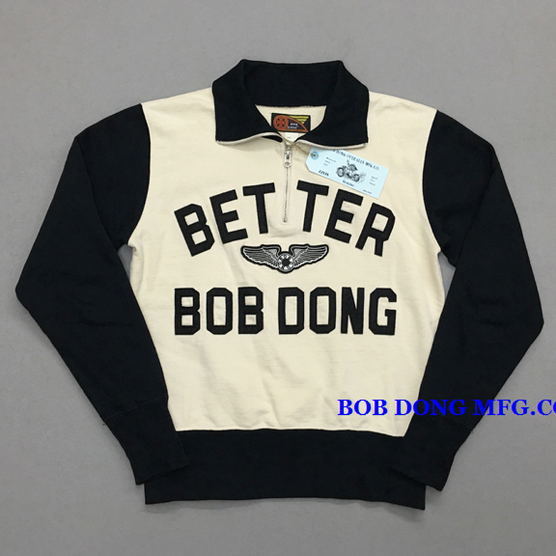 Bob Dong-오토바이 바이커 1/4 남성용 지퍼 풀오버, 빈티지 레이싱 저지 스웨트 셔츠 44